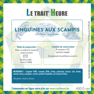 Linguines aux scampis crème de parmesan