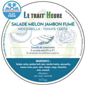 Salade melon jambon fumé