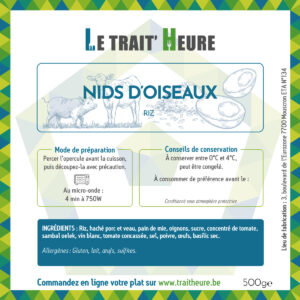 Nids d'oiseaux - riz