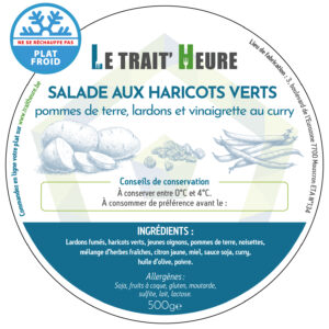 Salade aux haricot vert, pomme de terre et vinaigrette curry