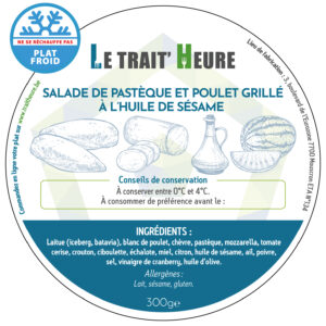 Salade de pastèque et poulet grillé à l'huile de sésame